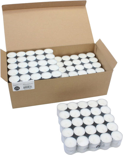 Stonebriar Unscented Long Burning White Tealight Candles, Bulk Pack, 6-7 Hour Burn Time, Smokeless Tealights for Parties, Weddings, Home, 100 Count