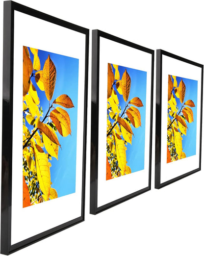Aynoo Wood Floating Picture Frame 7x9, Table Top 8x10 7x9 6x8 Floating Frame Black Metal Modern Style Frame (PHSD),1Pack
