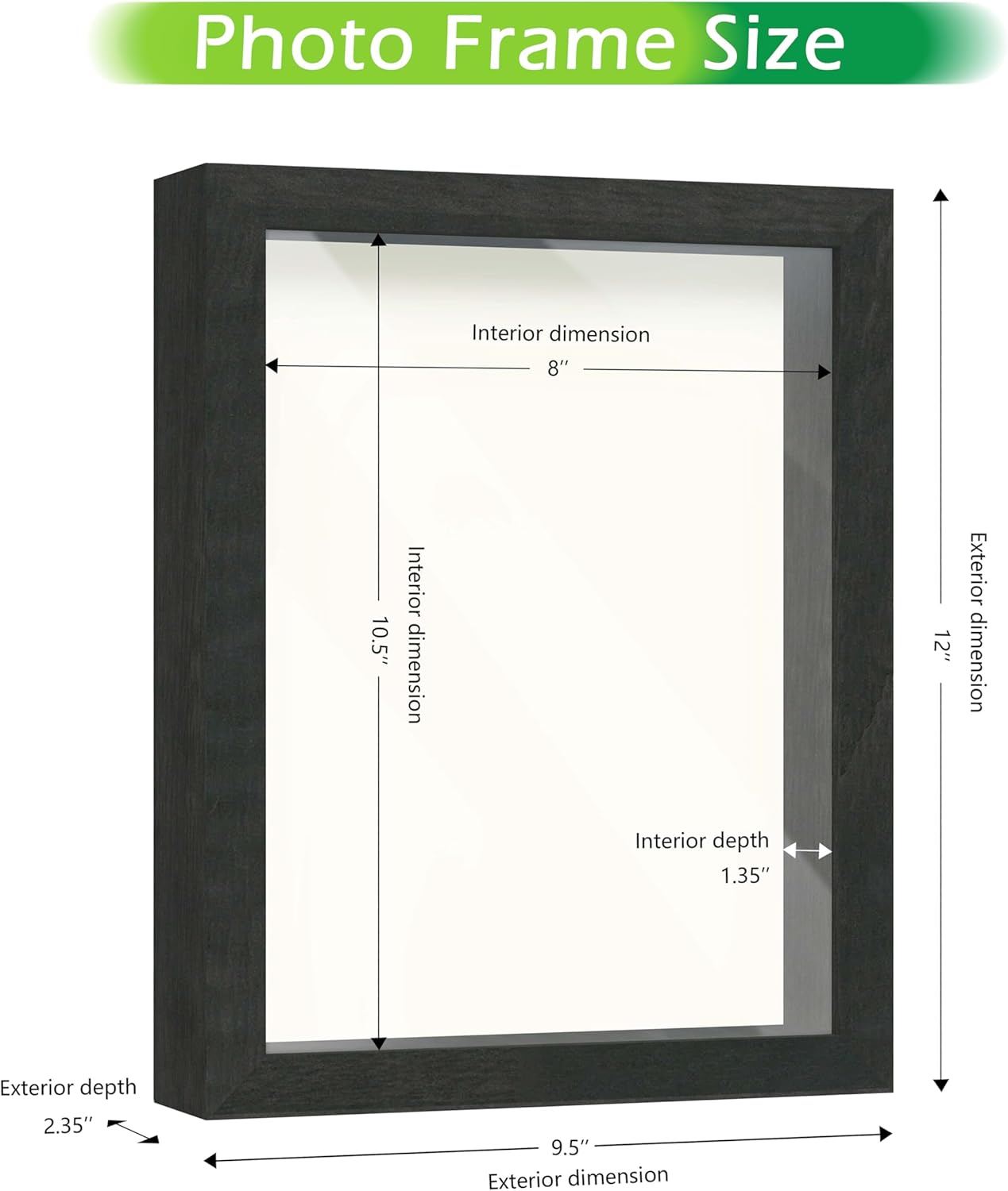FrameWorks 11” x 14” Dark Oak Wooden Shadow Box Frame – Display Case with Soft Felt Back, Memory Box with Tempered Glass, Display Box with Elegant White Ball Push Pins, Wooden Flower Box