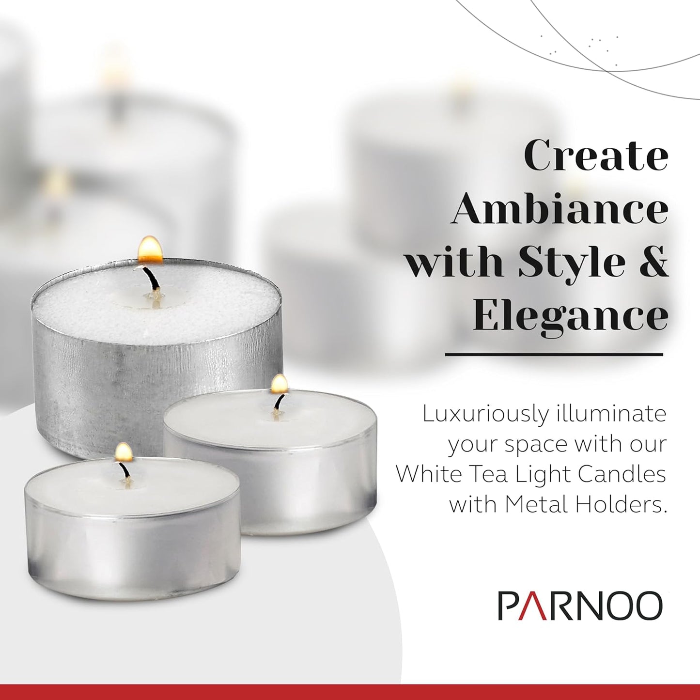 500 Pack Tealight Candles in Metal Cups - Clean, White Unscented Tealight Candles with 3 Hour Long Burning Time for Romantic Dinner, Weddings, Spa & Hotels
