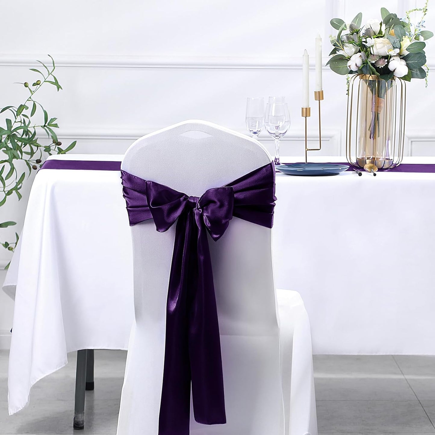 SiinvdaBZX 4 Pcs Royal Blue Satin Table Runner 12 x 108 inches Long, Bright Smooth Satin Wedding Table Runner Decorations for Birthday Parties, Buffet, Banquets, Graduations, Engagements
