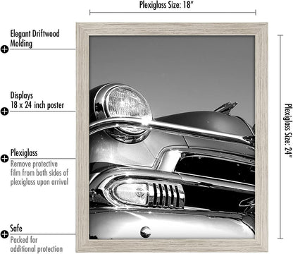 Americanflat 16x20 Picture Frame with Polished Plexiglass - Black Picture Frame - Wide Photo Frames Made of Engineered Wood for Vertical or Horizontal Wall Display - Epic Collection - Black - Colors B