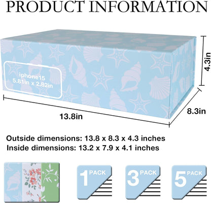 LFBOX Floral Gift Box with Magnetic Lids 13.8x8.3x4.4 in, Large Bridesmaid Proposal Boxes, Rectangle Wedding Decorative Storage Box 1 Pack