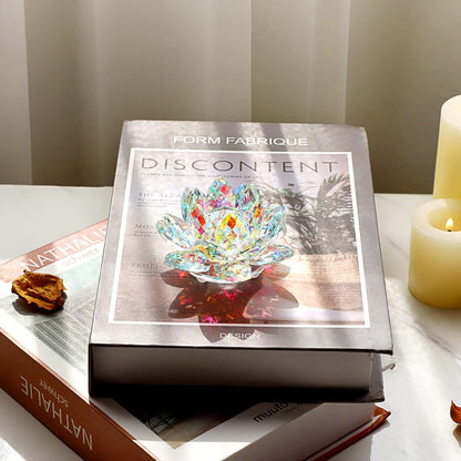 OwnMy 3 Inch Sparkle Crystal Lotus Flower Figurines Decorative Lotus Flower Ornament, Glass Lotus Feng Shui Decor Crystal Flower Paperweight for Home Office Tabletop Centerpieces