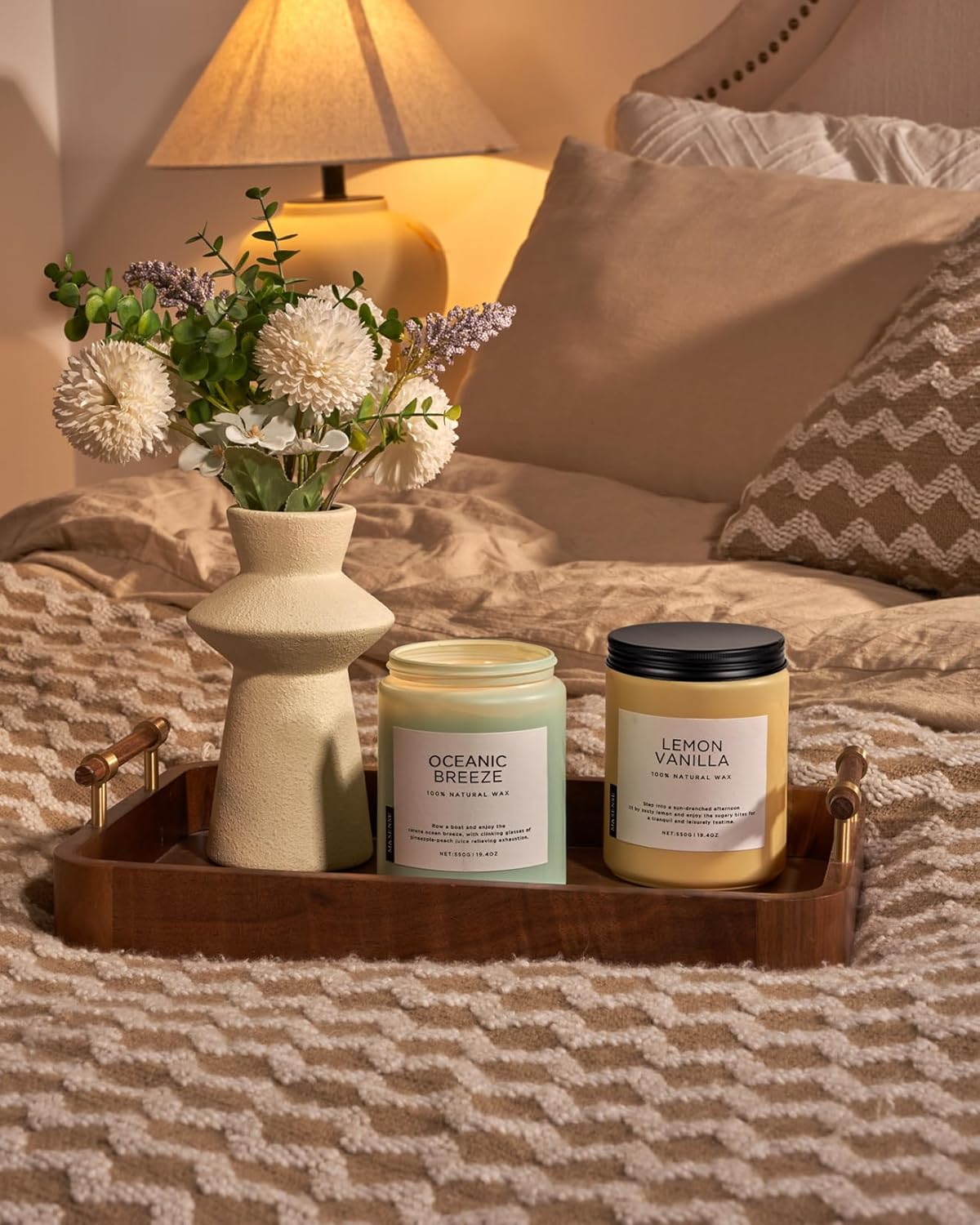 M&SENSE Eucalyptus & Mint Scented Jar Candle, Large 19.4oz Natural Soy Wax, 110-Hour Long Lasting Non-Toxic Clean Burning, Fresh Smelling Home Aromatherapy for Spa Stress Relief, Gifts for Men Women