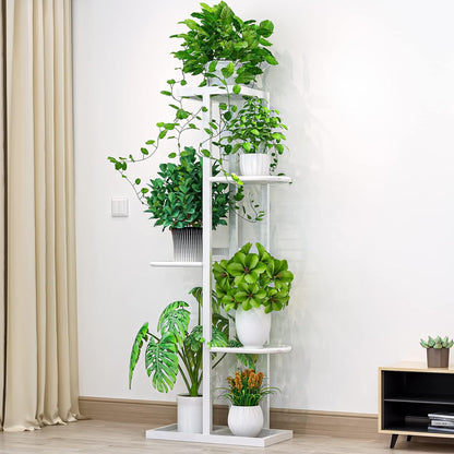 LINZINAR Plant Stand Indoor Outdoor Corner 4 Tier Metal Plant Shelf Patio Plant Rack for Garden Corner Balcony Living Room