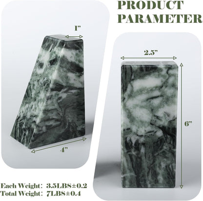 Karibiber Travertine Bookends for Heavy Books, Marble Decorative Bookends for Shelves, Heavy-Duty Stone Book Ends for Hardback Book & Cookbooks, Unique Book Stopper & Holder, Travertino Italy