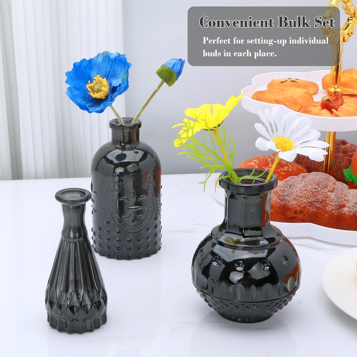 Glass Bud Vase Set of 32 pcs,Bud Vases in Bulk,Small Vases for Centerpieces, Mini Flower Vase Bulk for Rustic Wedding Home Table Decorations