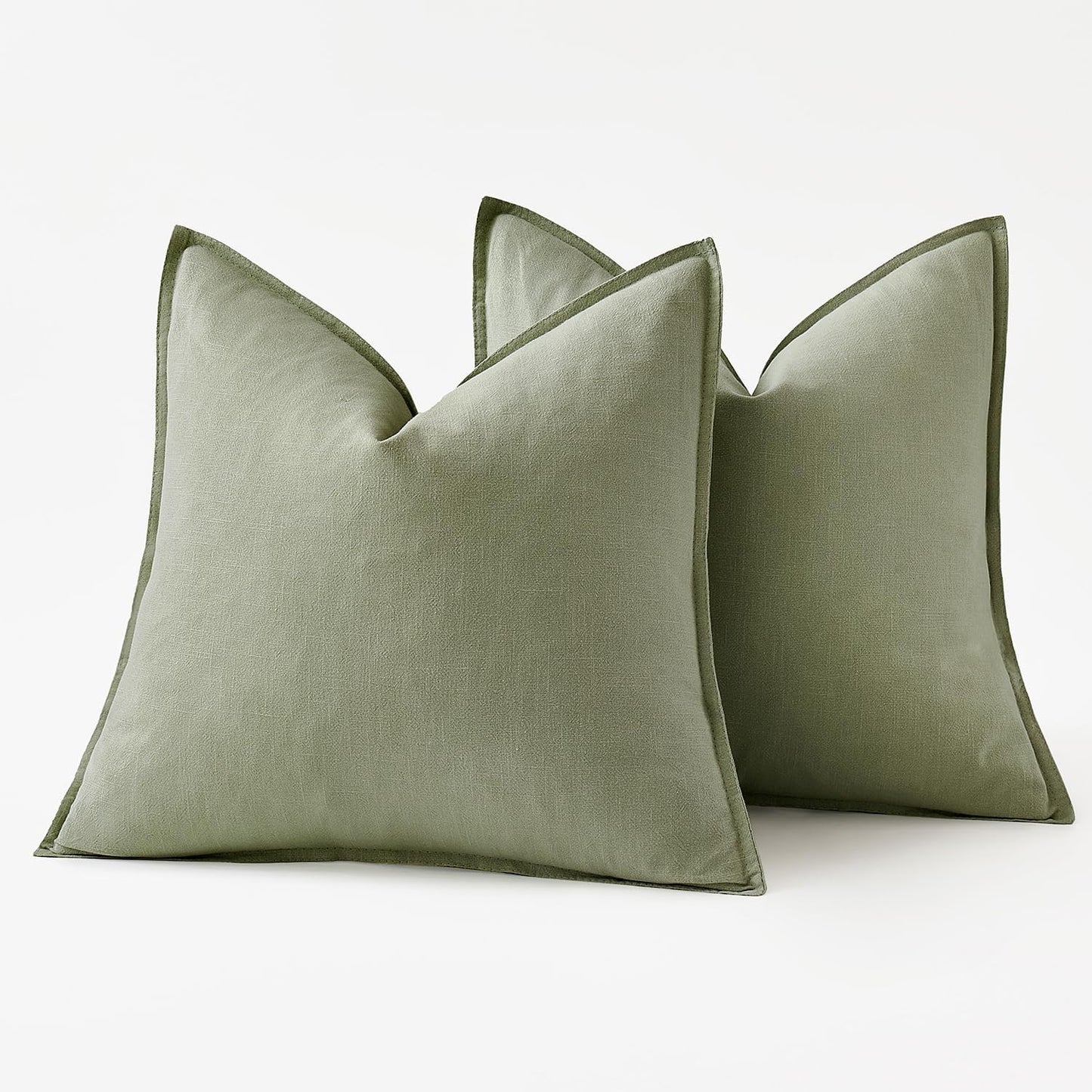 MIULEE Decorative Linen Euro Sham Pillow Covers 26x26 Cream White Boho Farmhouse Neutral Couch Throw Pillows for Bed Pack of 2 Accent Modern Pillowcase Sofa Livingroom Home Decor