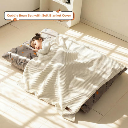 MAXYOYO 3 in 1 Kids Bean Bag Chair Couch, Convertible Chair Folds from Bean Bag to Lounger, Child Floor Sofa for Gaming, Reading, Floor Mattress with High-Density Foam Filling