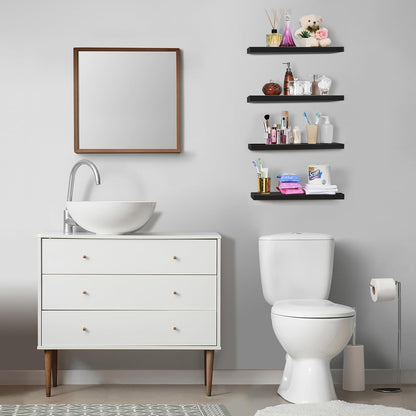 Sorbus Floating Shelves for Wall - 24" Bathroom Shelves, Wall Decor for Bedroom, Kitchen, Living Room, Home Decor & Book Storage - Mounted Floating Shelf with Invisible Brackets (White, 2 Pack)