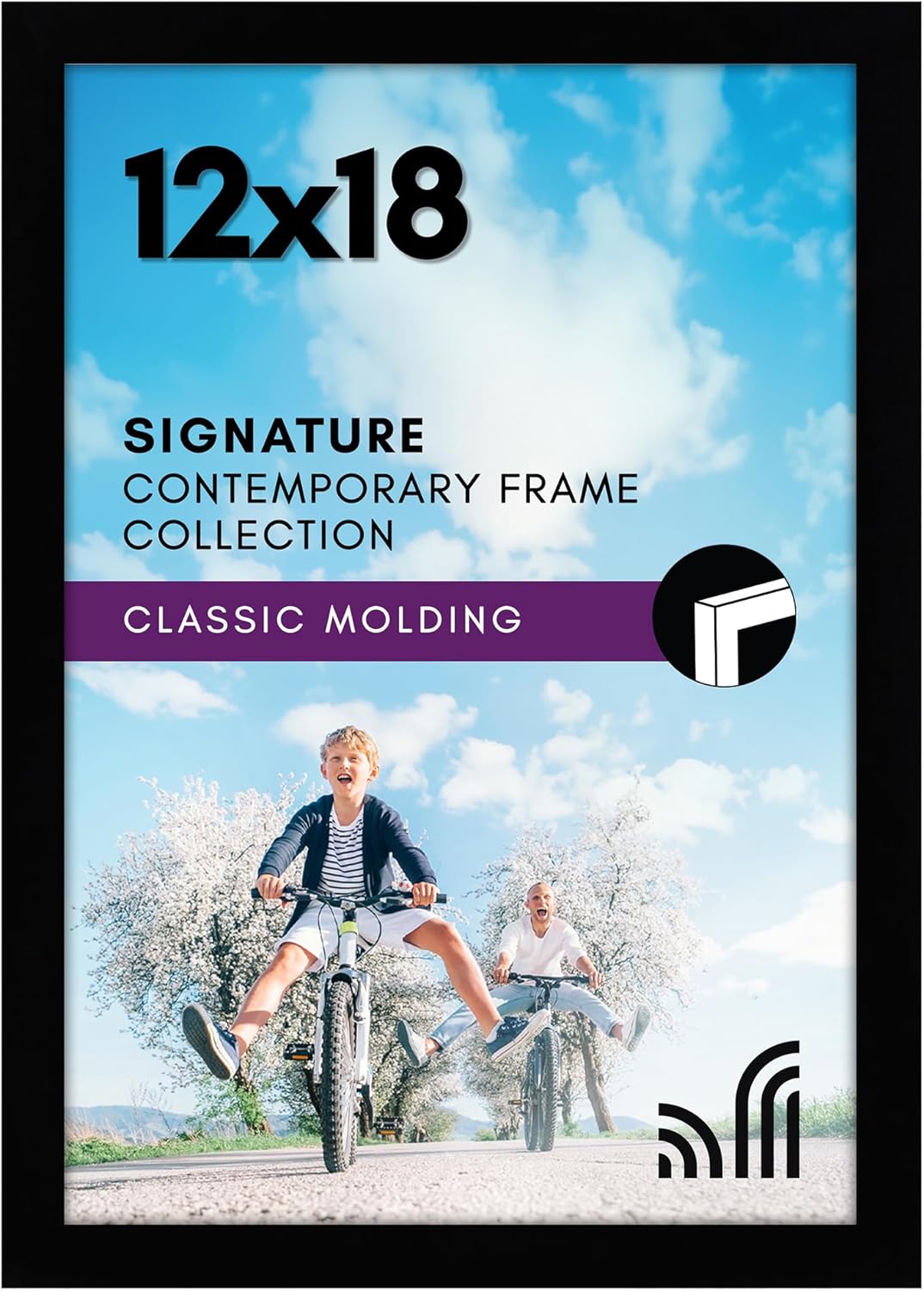 Americanflat 12x18 Poster Frame with Shatter-Resistant Glass - Signature Collection - Gallery-Style Frames Made of Engineered Wood - Photo Frame for Wall Display - Black - Colors B