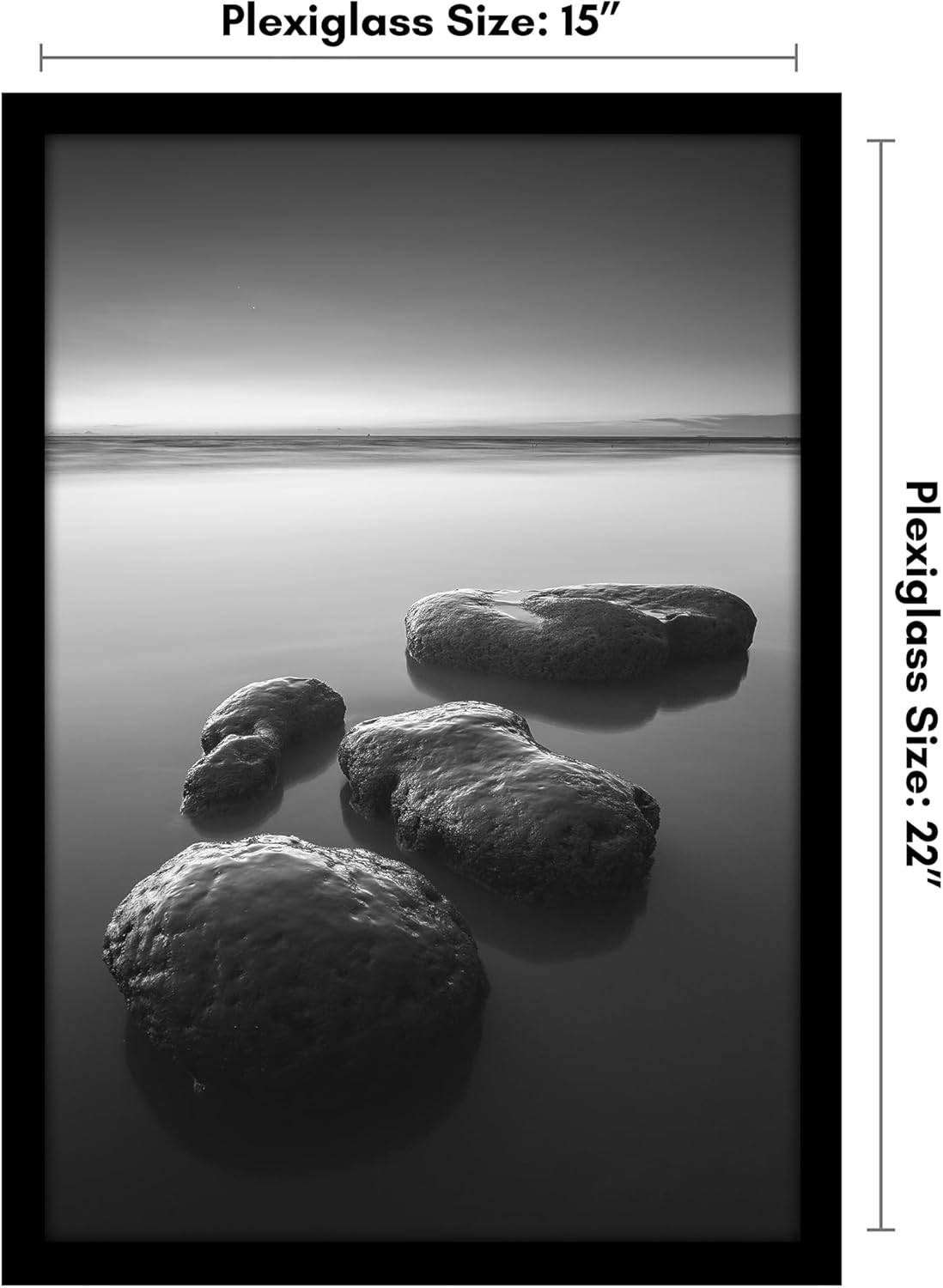 Americanflat 16x20 Picture Frame with Polished Plexiglass - Black Picture Frame - Wide Photo Frames Made of Engineered Wood for Vertical or Horizontal Wall Display - Epic Collection - Black - Colors A
