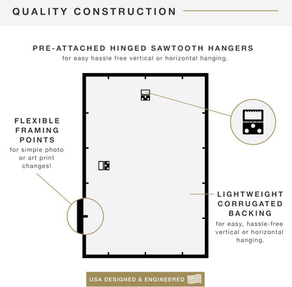 MCS Trendsetter 24x36 Poster Frame Black High-Gloss, Vertical & Horizontal Wall Hanging Large Picture Frame for Photos, Posters & Art Prints (1-Pack)