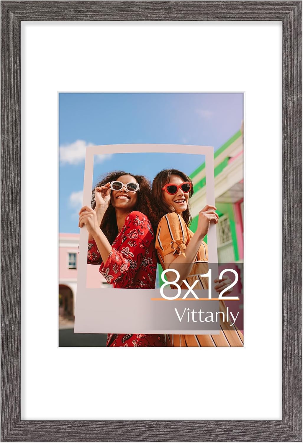 Vittanly 11x14 Picture Frame, Display Pictures 8x10 with Mat or 11x14 without Mat, Photo Frame for Wall Mounting, Black, 1 Pack - Colors B