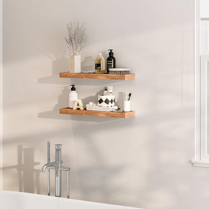 Ballucci Floating Shelves for Wall, 48" Wood Wall Shelf Set of 2, with Invisible Brackets for Bathroom, Living Room, Bedroom, Kitchen, Nursery, 8" Deep, Black