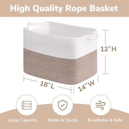 Goodpick Cube Storage Bins - Towel, Book, Cloth, Shoes, Closet Shelf Woven Baskets for Office, Baby Laundry, Toys, 13''x10''x9''