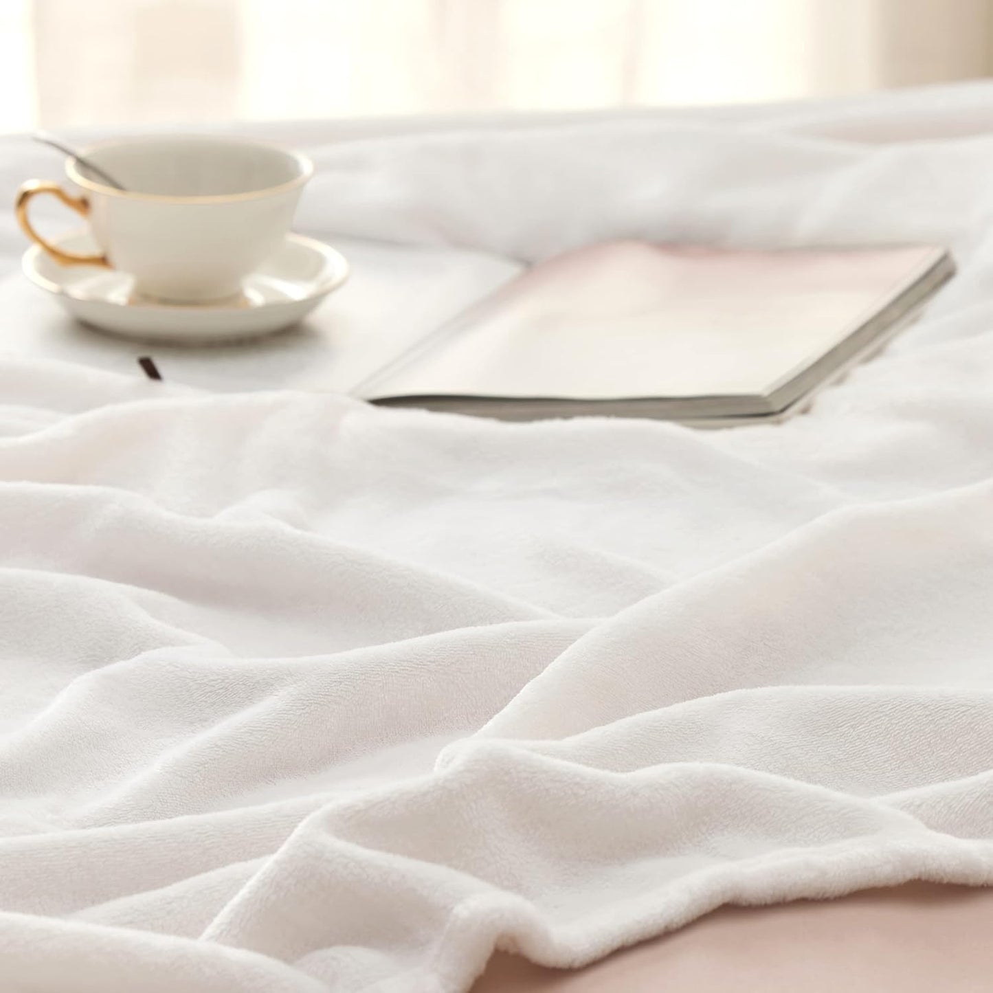 Bedsure GentleSoft Fleece Throw Blanket for Couch Grey - Lightweight Plush Fuzzy Cozy Soft Blankets and Throws for Sofa, Couch, Travel, Camping, 50x60 inches - Colors A