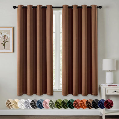 MIULEE Blackout Curtains for Bedroom Living Room 2 Panels, Thermal Insulated Room Darkening Drapes Grommet Noise Reducing Light Blocking Window Treatments 63 Inches Long 40x63 Inch Black - Colors A