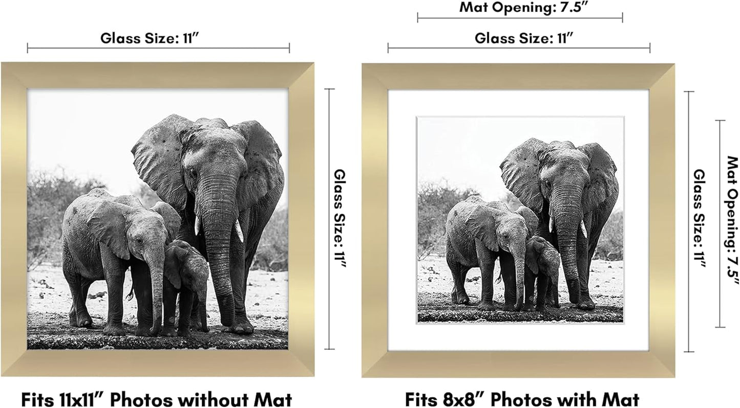 Americanflat 8x10 Picture Frame with Shatter-Resistant Glass - Use as 5x7 Frame with Mat or Display 8x10 Photo Without Mat - Signature Collection - Picture Frames for Tabletop and Wall Display - Black