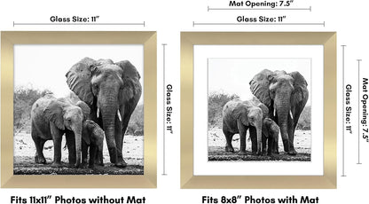 Americanflat 8x10 Picture Frame with Shatter-Resistant Glass - Use as 5x7 Frame with Mat or Display 8x10 Photo Without Mat - Signature Collection - Picture Frames for Tabletop and Wall Display - Black