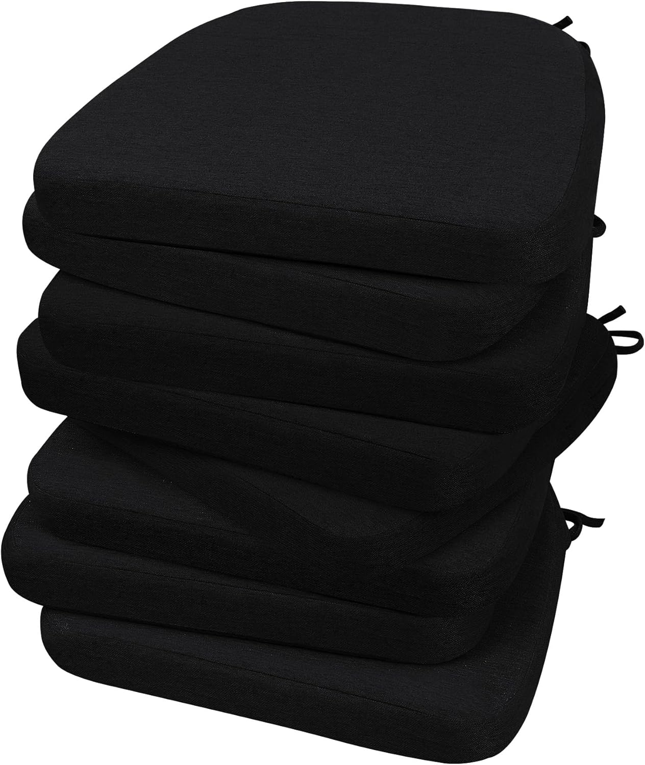 AAAAAcessories D-Shaped Chair Cushions, 2" Thick Dining Chair Pads with Ties and Removable, Machine-Washable Cover, 17" x 16", Set of 4, Oatmeal Beige - Colors A