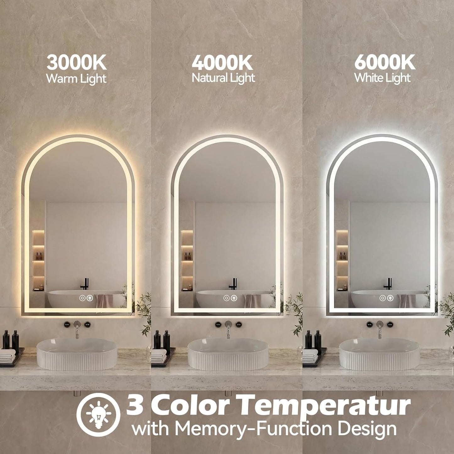 NEWBULIG 20IN Round Bathroom Wall Mirror, Modern Vanity Mirrors for Over Sink, HD Glass Decorative for Entryway, Bedroom & Living Room, Gold