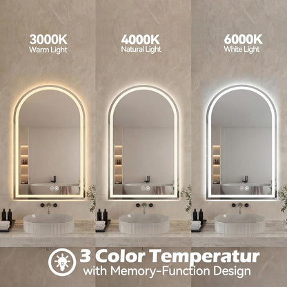 Sweetcrispy 20"x30" Arched Gold Bathroom Mirrors for Wall, Bathroom Mirrors for Over Sink, Metal Framed with HD Shatter-Proof Glass for Entryway, Living Room, Bedroom