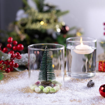 TBWIND 12pcs Glass Cylinder Vases for Centerpieces, 6 Inch Clear Flower Vases for Wedding Decorations and Indoor Home Decor, Hurricane Candle Holder for Table Shelf, Party