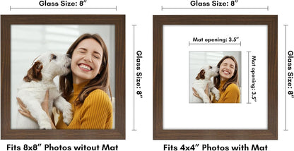 Americanflat 8x10 Picture Frame with Shatter-Resistant Glass - Use as 5x7 Frame with Mat or Display 8x10 Photo Without Mat - Signature Collection - Picture Frames for Tabletop and Wall Display - Black
