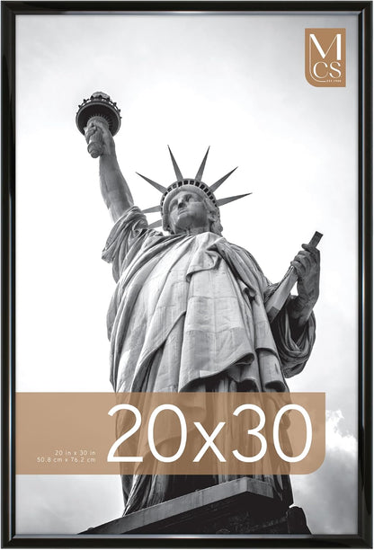 MCS Trendsetter 24x36 Poster Frame Black High-Gloss, Vertical & Horizontal Wall Hanging Large Picture Frame for Photos, Posters & Art Prints (1-Pack)