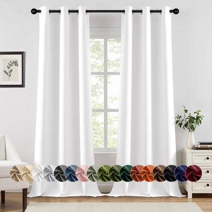MIULEE Blackout Curtains for Bedroom Living Room 2 Panels, Thermal Insulated Room Darkening Drapes Grommet Noise Reducing Light Blocking Window Treatments 63 Inches Long 40x63 Inch Black - Colors A