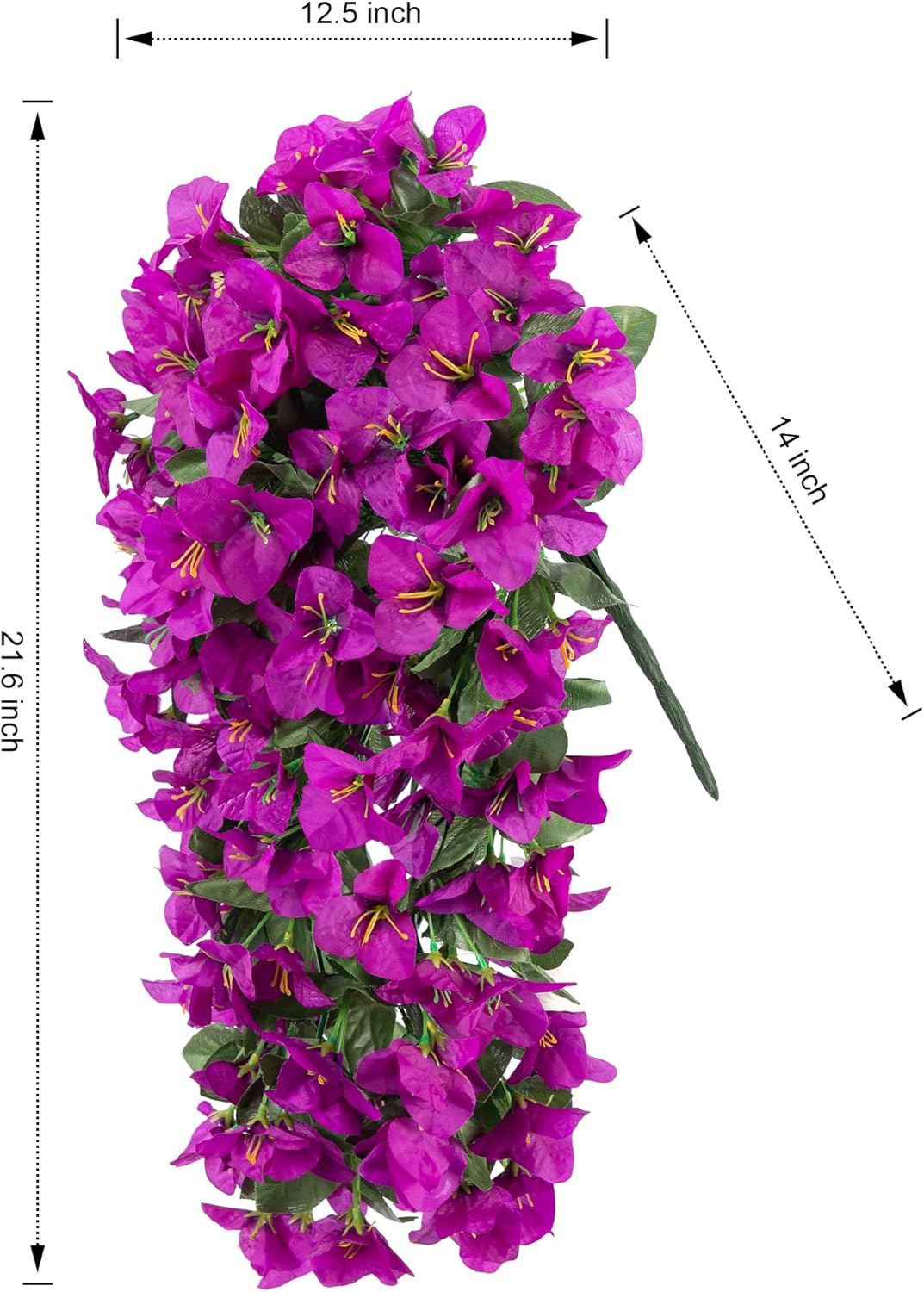 Faux Bougainvillea Artificial Flowers Plants for Outdoor Outside Decoration, 2 PCS Red Fake Flowers UV Resistant Look Real Silk Long Trailing Vines for Front Door Porch Planter Urn Patio Garden Yard