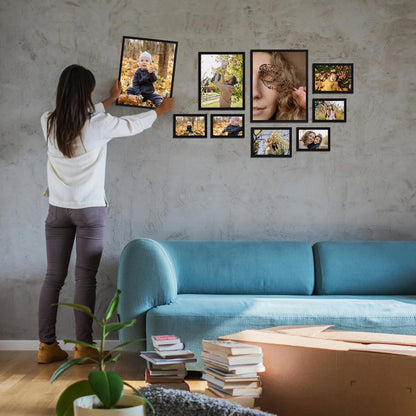 Giftgarden 16 Pack Gold Picture Frames for Multi Sizes Photos, Assorted Set Including Two 11x14, Two 8x10, Six 5x7, Six 4x6, Gallery Collage Frame for Wall or Tabletop Display