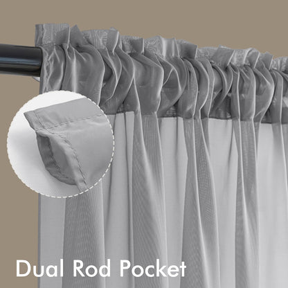 MIULEE White Sheer Curtains 84 Inches Long, 4 Panels Set, Light Filtering Rod Pocket Voile Drapes for Living Room and Bedroom, Airy Soft Fabric Window Treatments, 42 x 84 Inches