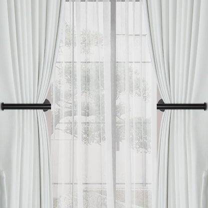 Groleca 2 Pack Adhesive Curtain Holdbacks Curtain Tie Backs Curtain Holdbacks No Drill Curtain Pull Backs Adhesive Curtain Hooks Curtain Holders for Drapes (2, Black)