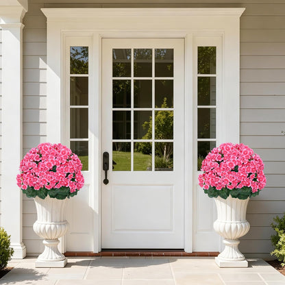 2Pack 4FT Artificial Bougainvillea Topiary Trees for Outdoor, Fake Silk Flowers Plants Bushes with Ground Spike, Faux UV Resistant Shurbs Trees for Outside,Front Porch,Patio,Balcony Decor