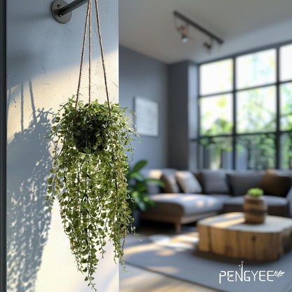 3 Packs Fake Hanging Plants with Black Pots, 20" Artificial Hanging Plants for Wall Decor, Fake Fern Plants Mandala Vine for Home Bathroom Bedroom Kitchen Office Room Decor