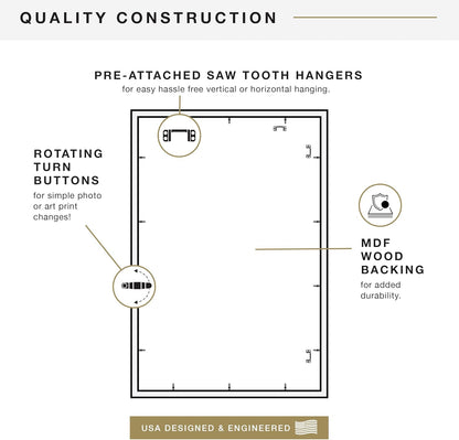 MCS Studio Gallery 16x24 Poster Frame Black Woodgrain Engineered Wood, Vertical & Horizontal Wall Hanging Large Picture Frame for Photos, Posters & Art Prints (1-Pack)