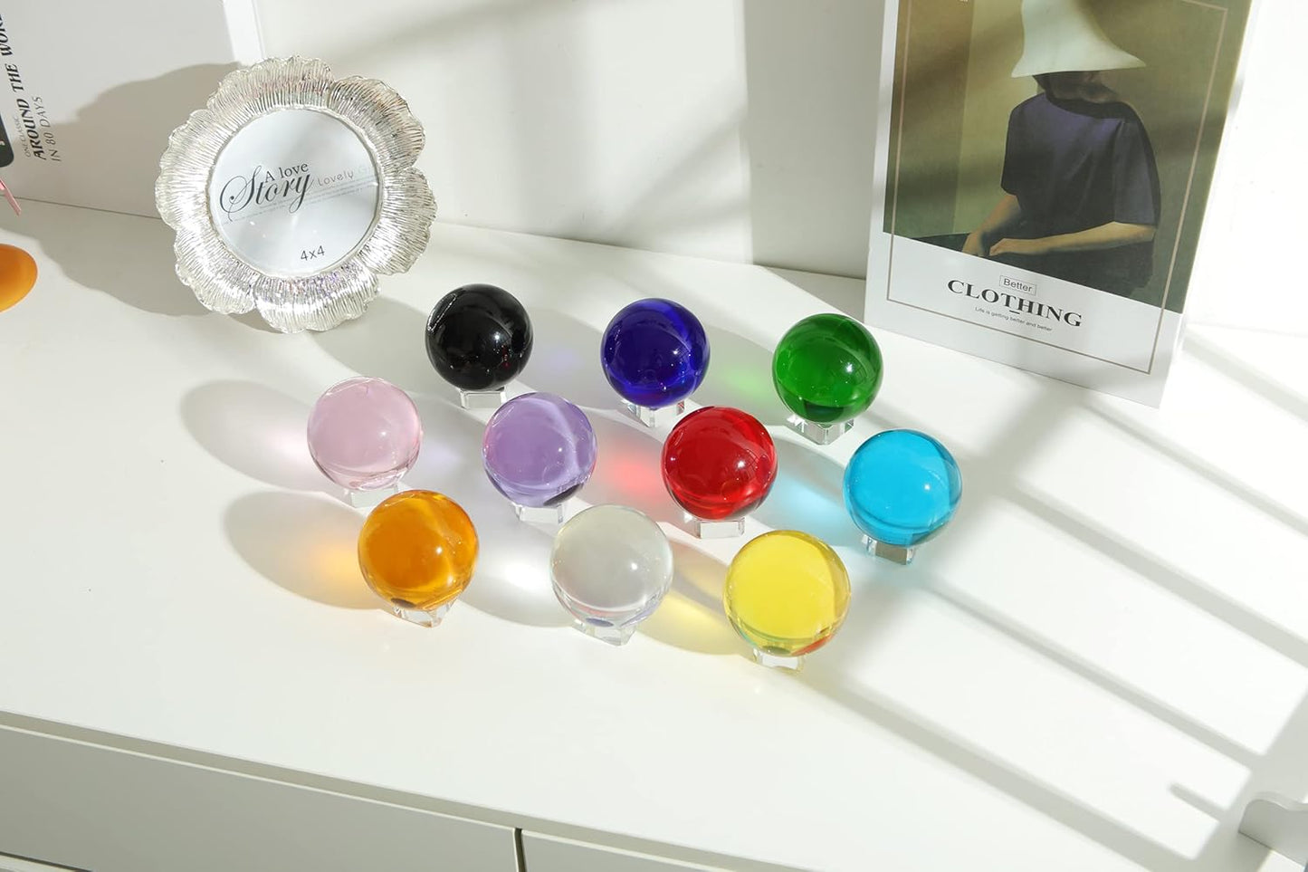 LONGWIN 50mm(2 inch) K9 Photography Solid Crystal Glass Ball Sphere with Free Stand Suncatcher (Clear)