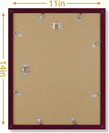 Vittanly 8x10 Picture Frames Set of 9, Shatter Resistant Plexiglass, Display 5x7 Pictures with Mat or 8x10 without Mat, Photo Frames for Wall or Tabletop, Engineered Wood, Black - Colors B