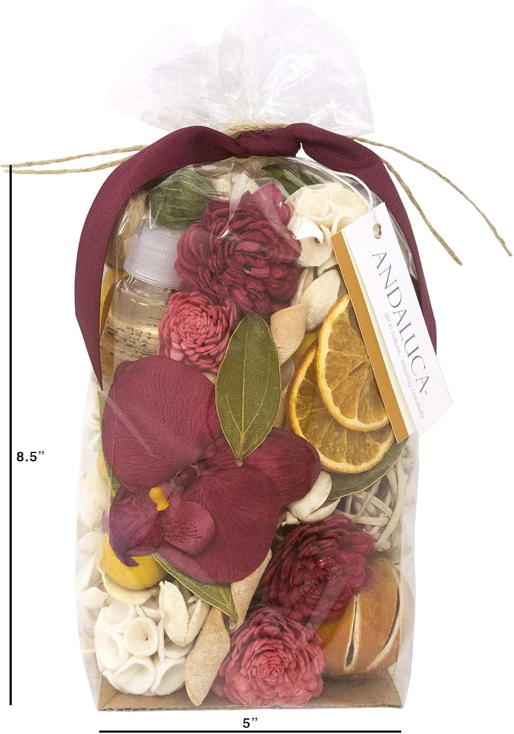 ANDALUCA Secrets of Spring Scented Potpourri | Made in California | Large 20 oz Bag + Fragrance Vial | Notes of Citron, Jasmine and Soft Woods | Floral Spring Home Fragrance