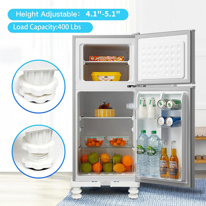Nefish Mini Fridge Stand Universal Raised Base Adjustable Refrigerator Stands with 4 Strong Feet Washing Machine Pedestal Multi-Functional Bases for Dryer (Black)