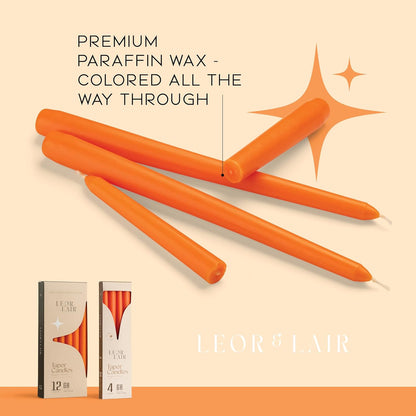 Leor & Lair Ivory Taper Candles - 4 Pack 10" Ivory Candlesticks - Unscented Cream Candle Sticks for Home Decoration, Holiday Tables, Weddings, Restaurants & Business Events