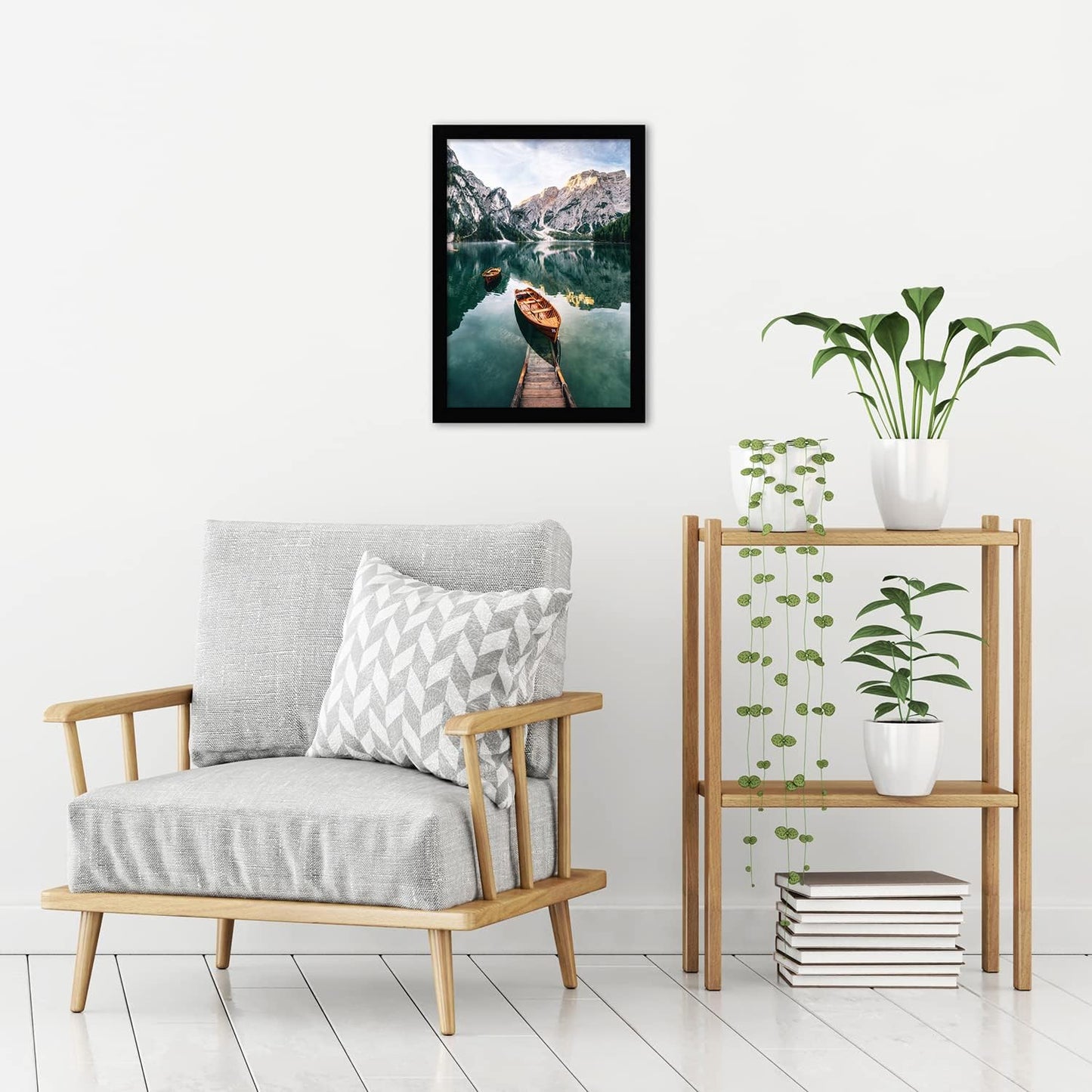 Americanflat 12x18 Poster Frame with Shatter-Resistant Glass - Signature Collection - Gallery-Style Frames Made of Engineered Wood - Photo Frame for Wall Display - Black - Colors B