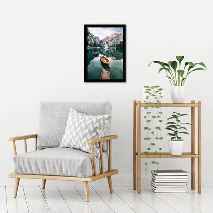 Americanflat 12x18 Poster Frame with Shatter-Resistant Glass - Signature Collection - Gallery-Style Frames Made of Engineered Wood - Photo Frame for Wall Display - Black - Colors B