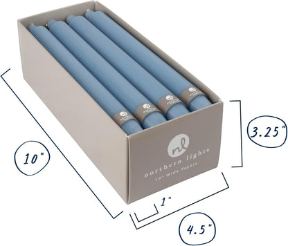 Northern Lights Candles Premium Tapers 10" 12PK - Prairie Blue - 76593