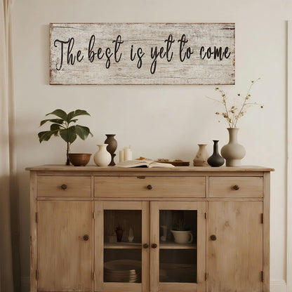 Quotes Wall Decor Enjoy the Little Things Sign Family Wall Signs Canvas Prints Rustic Wooden Wall Art Wood Pictures for Living Room Bedroom Office Home Decor, 6 X 17 Inch Framed