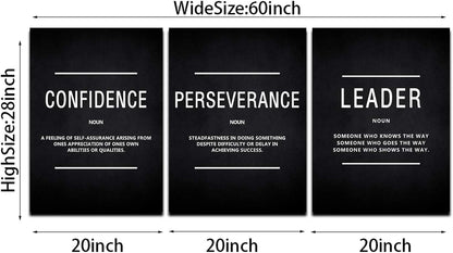 KAWAHONE Canvas Painting Wall Art, Grind Hustle Execution Motivational Wall Art Decoration Posters Prints for Living Room Bedroom, Office Decor, Gallery-Wrapped Canvas Art Set Framed Ready to Hang