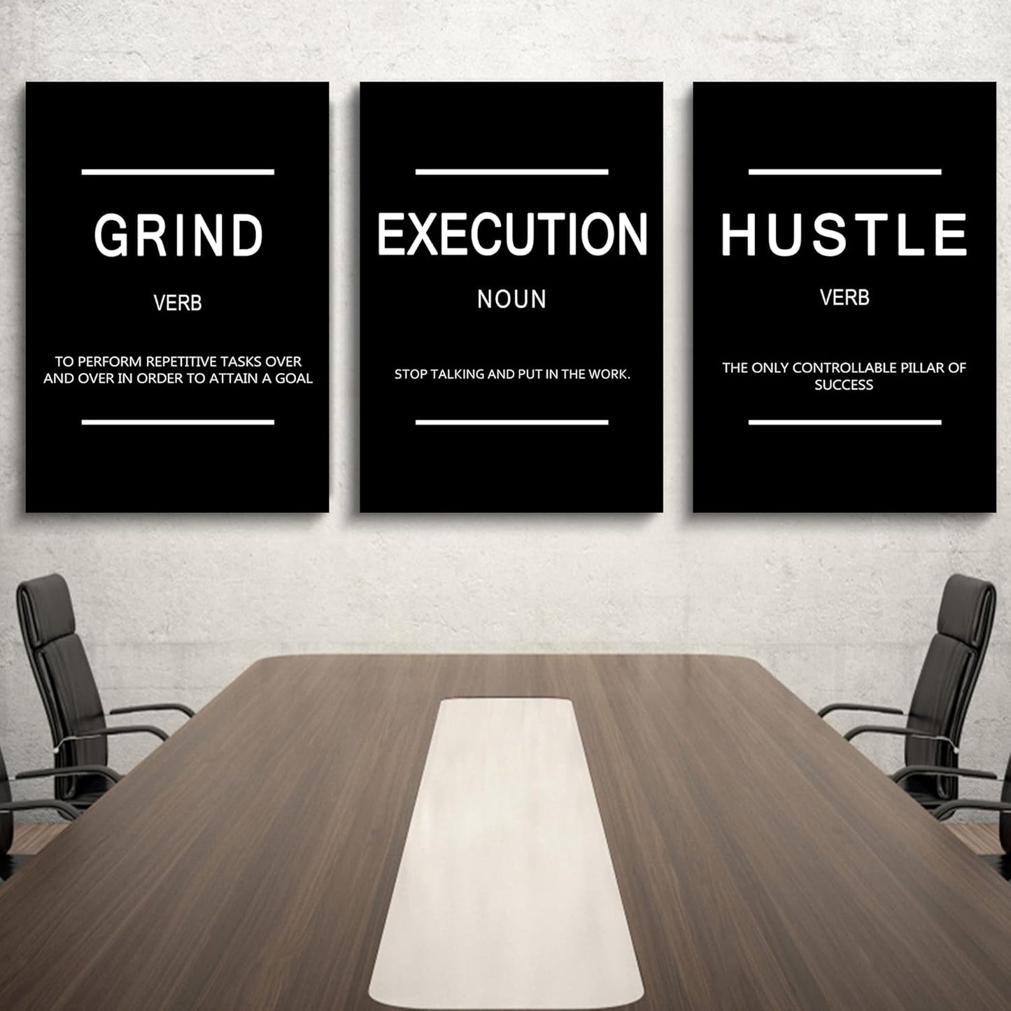 Inspirational Canvas Painting Wall Art -EPHANY ART,Mindset Quotes Prints, Success Framed Entrepreneur Poster Positive Quotes Wall Poster for Home Office Workplace (M-3pcs,12x16inchx3pcs)